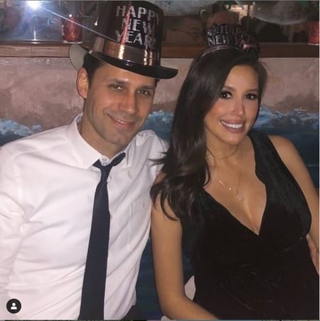 Leslie Lopez with her husband Michael Boos at the New Year's Party